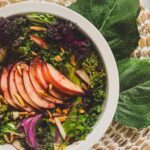 kale and nectarine salad with raspberry vinagrette